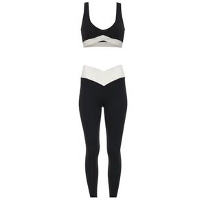 NWT joja white and black “fairway drive” crossover workout set - XS